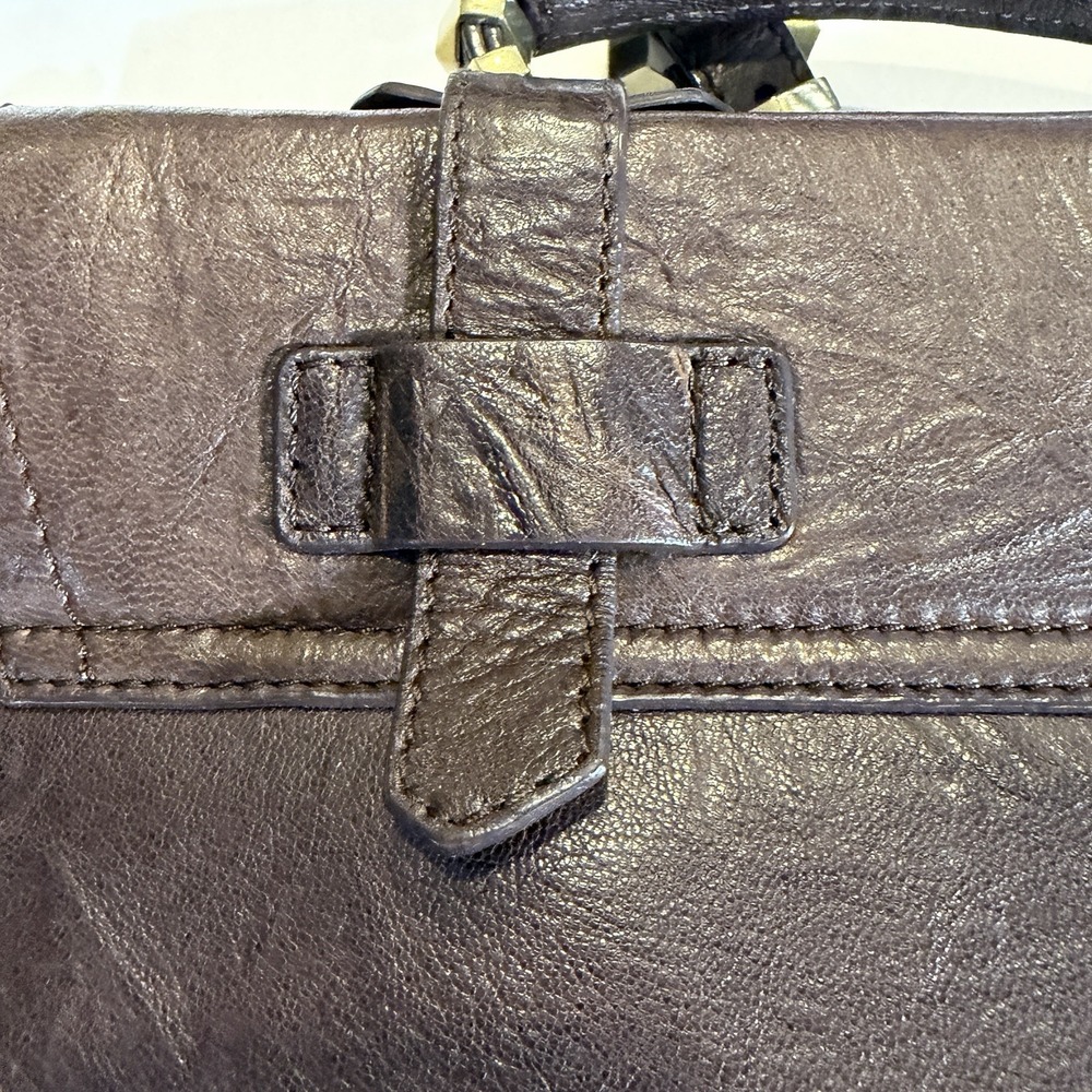ORYANI Large Flap Satchel Brown Briefcase Messenger Crossbody Bag Leather - Picture 10 of 16